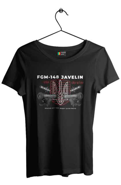 Футболка жіноча з принтом "FGM 148 Javelin". Caesar, himars, javelin, nlaw, patriot, weapon, zaluzhny. 2070702