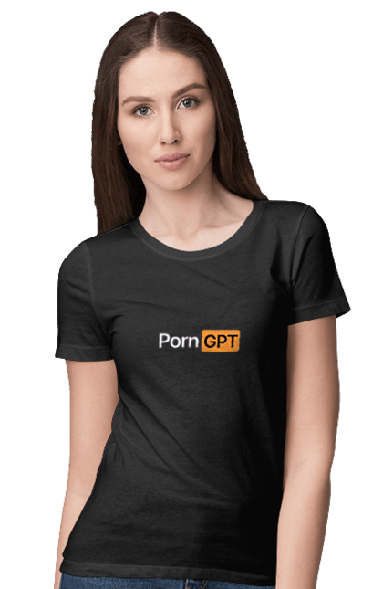 Футболка жіноча з принтом "Chat GPT porn мем". Chat, data, gpt, porn, programming, айті, айтішнік, дата, інтилект, штучний. futbolka.stylus.ua