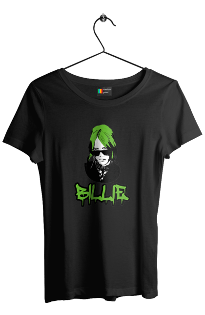 Футболка жіноча з принтом "Billie Eilish". Активістка, біллі айліш, мизукант, права, співачка, тварини. 2070702