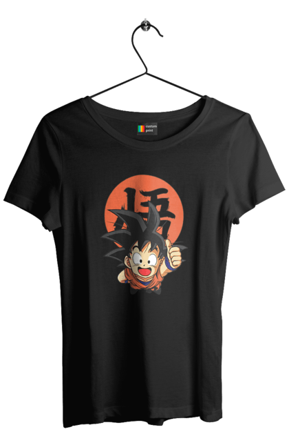 Women's t-shirt with prints Dragon Ball Son Goku. Anime, dragon ball, goku, manga, son goku, tv series. 2070702