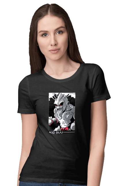 Women's t-shirt with prints Dragon Ball Majin Buu. Anime, antagonist, dragon ball, majin buu, manga, tv series. 2070702