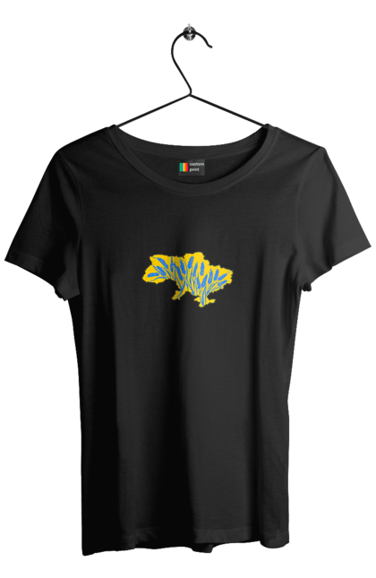 Футболка жіноча з принтом "Україна". Зерно, мапа, патріотичне зображення, пщениця, україна, українська тематика. 2070702