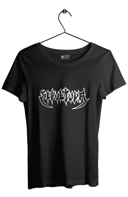 Women's t-shirt with prints Sepultura. Death metal, det metal, groove metal, group, metal, music, rock, sepulture, thrash metal, trash metal. 2070702