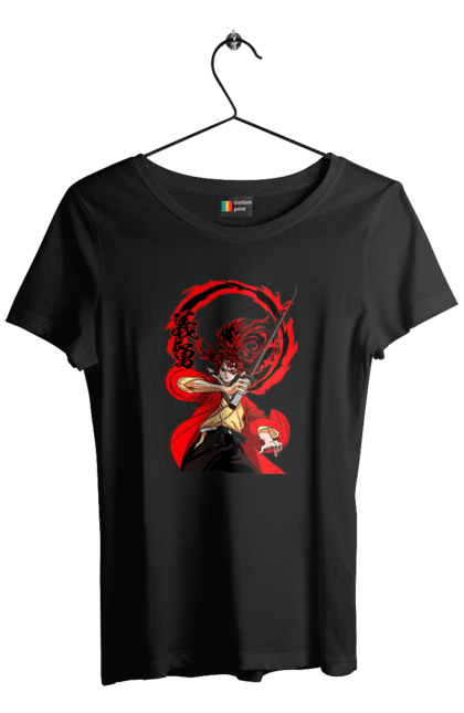 Women's t-shirt with prints Demon Slayer Yoriichi Tsugikuni. Anime, demon slayer, manga, tsugikuni, yoriichi, yoriichi tsugikuni. 2070702