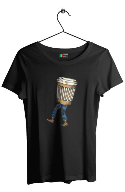 Футболка жіноча з принтом "Людина Кава". Кава. 2070702