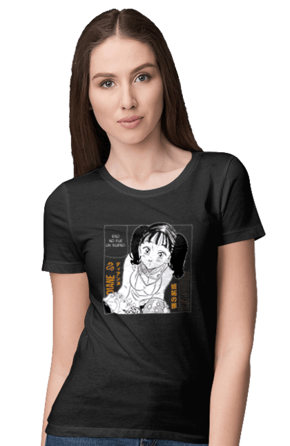 Women's t-shirt with prints Seven Deadly Sins Diane. Adventures, anime, comedy, diana, diane, fantasy, manga, seven deadly sins. 2070702