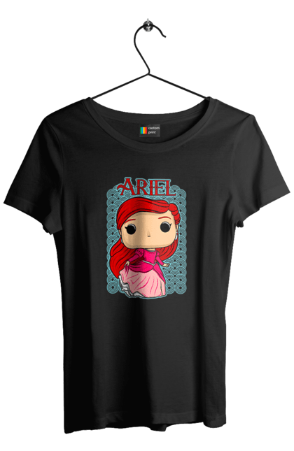 Футболка женская с принтом Ариэль. Ariel, little mermaid, ариэль, принцесса, русалочка, сказка. 2070702