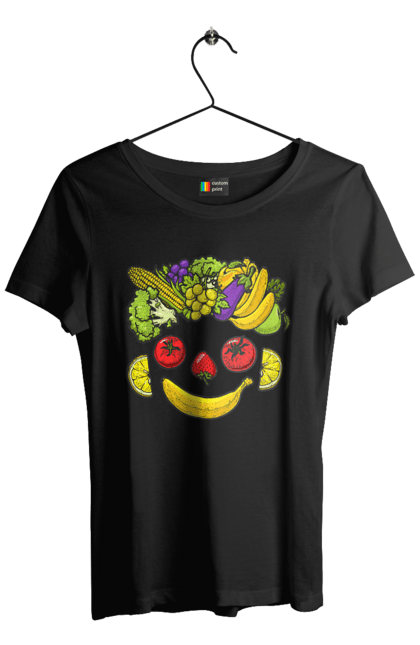 Футболка жіноча з принтом "Зсж Посмішка". Зож, овоч, посмішка, фрукт. 2070702