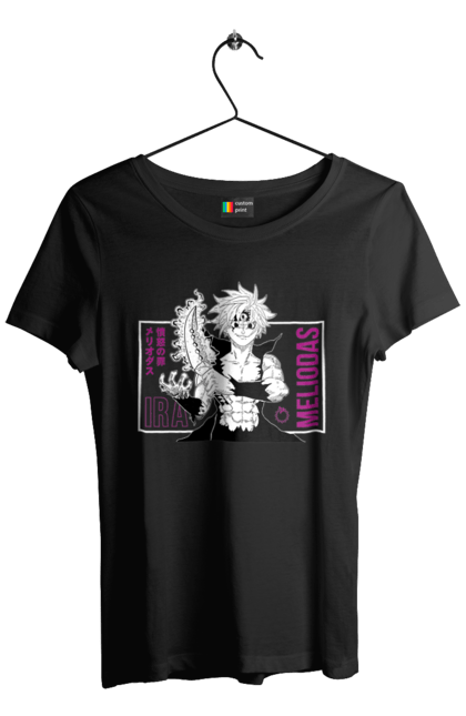 Women's t-shirt with prints Seven Deadly Sins Meliodas. Anime, dragon sin, manga, meliodas, seven deadly sins. 2070702