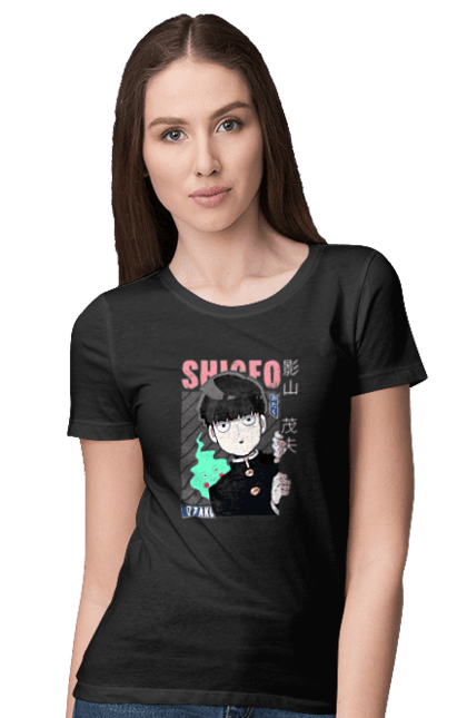 Women's t-shirt with prints Mob Psycho 100. Anime, manga, mob, mob psycho 100, shigeo kageyama. 2070702