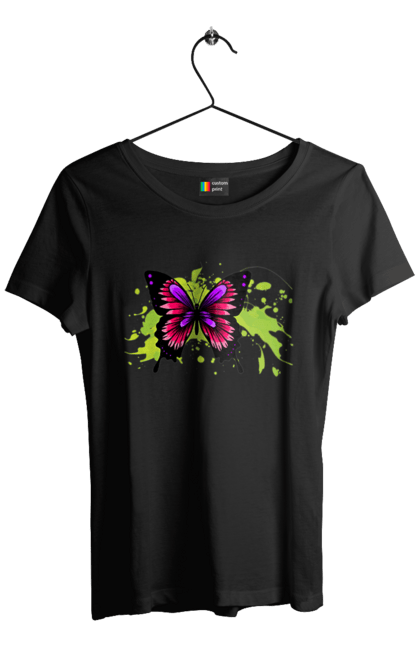 Футболка жіноча з принтом "Рожевий Метелик". Метелик. 2070702
