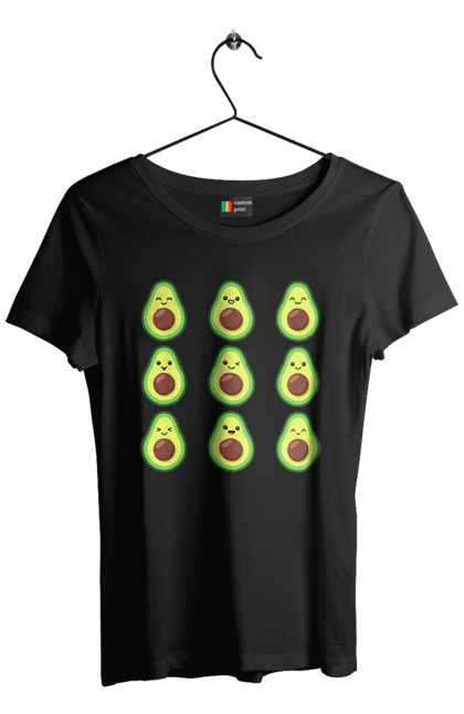 Футболка жіноча з принтом "Настрій Авокадо". Авокадо, емоції, їжа. 2070702