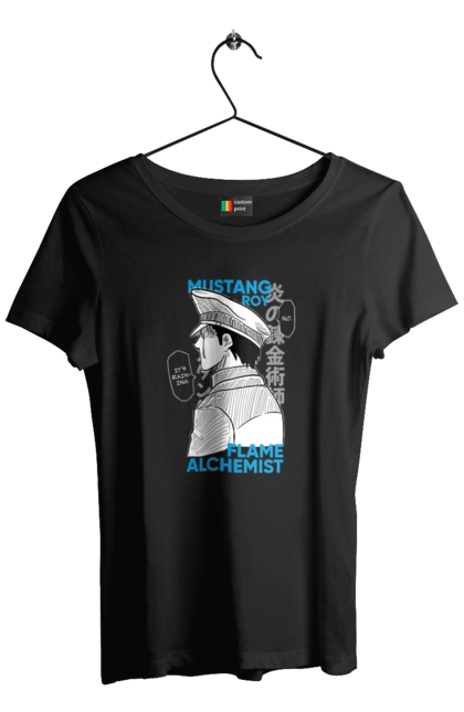 Футболка жіноча з принтом "Сталевий Алхімік Рой Мустанг". Fullmetal alchemist, roy mustang, аніме, комедія, манга, ранобе, рой мустанг, сталевий алхімік, стімпанк. 2070702