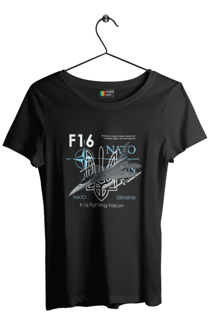 Футболка жіноча з принтом "F16". F16, nasams, zuzana, гаубиця, два герби, залужний, сюзанна. 2070702