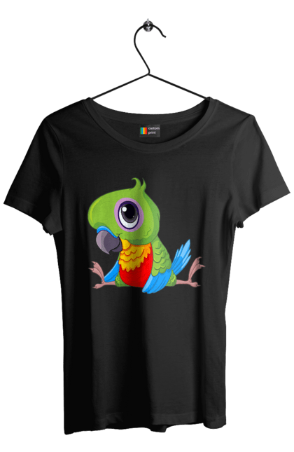 Футболка жіноча з принтом "Папужка". Мило, папуга. 2070702