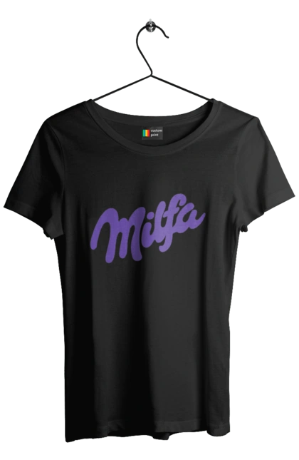 Футболка жіноча з принтом "Milfa". Гумор, для жінок, жіноча, меми, мілка, мілфа, прикол, смішне, смішні. 2070702