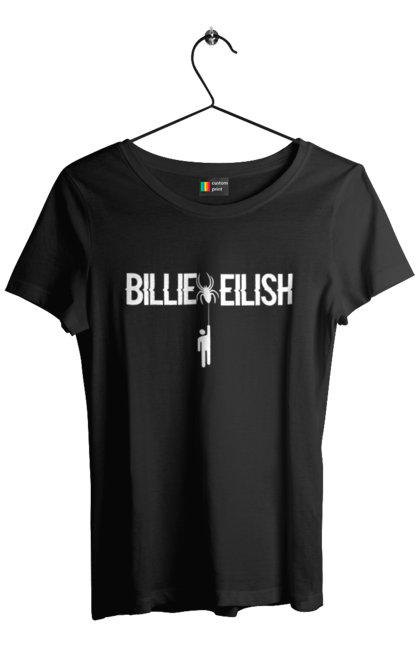 Футболка жіноча з принтом "Біллі Айліш". Біллі айліш, логотип біллі айліш, принт біллі айліш, співачка біллі айліш. 2070702