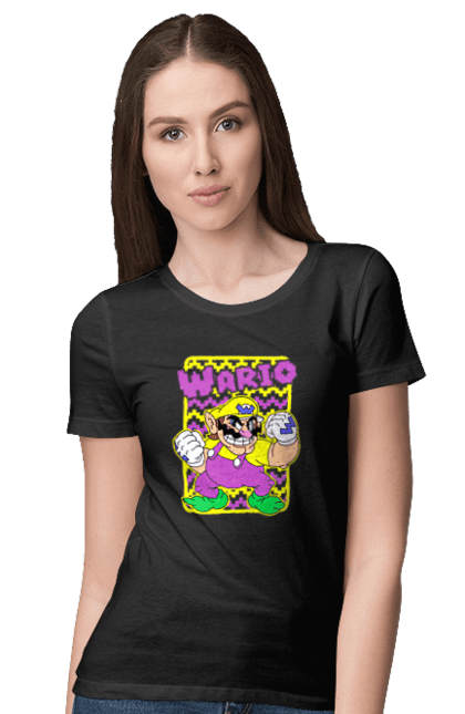 Women's t-shirt with prints The Super Mario Bros. Wario. Character, game, mario, mario bros, nintendo, super mario bros, wario. 2070702