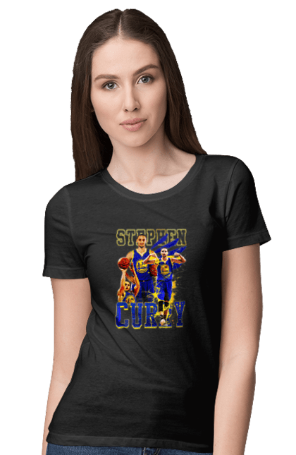 Футболка жіноча з принтом "Стефен Каррі". Баскетбол, нба, стефен каррі. CustomPrint.market