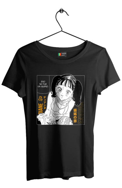 Women's t-shirt with prints Seven Deadly Sins Diane. Adventures, anime, comedy, diana, diane, fantasy, manga, seven deadly sins. 2070702