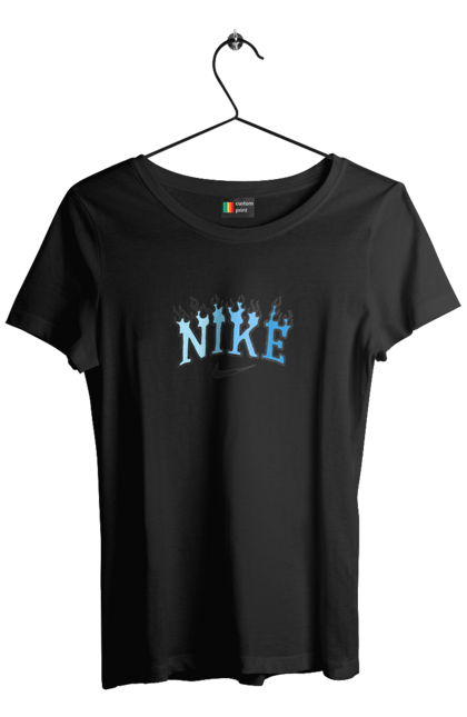 Футболка жіноча з принтом "Nike". Nike, логотип, надпись, найк. CustomPrint.market