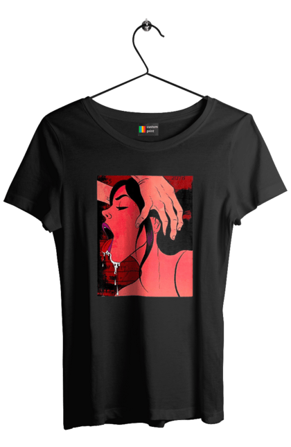 Футболка жіноча з принтом "Дівчина Смокче Зі Слиною". Секс, смоктати. 2070702