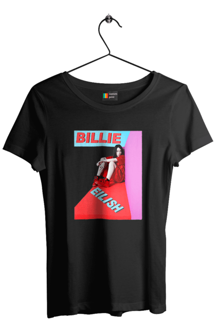 Футболка жіноча з принтом "Біллі Айліш". Біллі айліш, логотип біллі айліш, принт біллі айліш, співачка біллі айліш. 2070702
