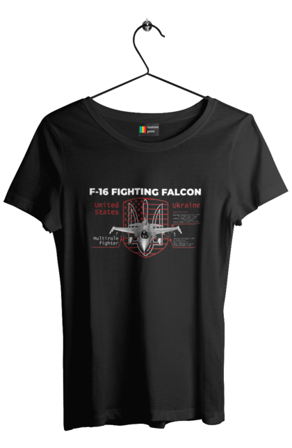 Футболка жіноча з принтом "F 16". F16, nasams, zuzana, гаубиця, два герби, залужний, сюзанна. 2070702