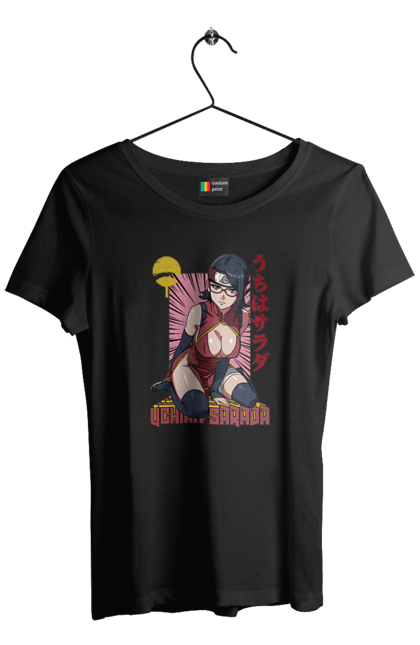 Women's t-shirt with prints Boruto Sarada Uchiha. Anime, boruto, manga, sarada uchiha, tv series, uchiha. 2070702