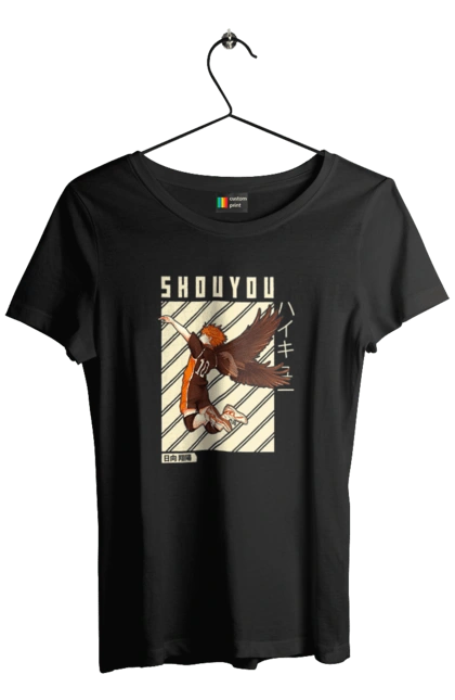 Футболка женская с принтом Волейбол!! Хината. Anime, haikyu, hinata, manga, shoyo hinata, аниме, волейбол, манга, хината, шоё хината. 2070702