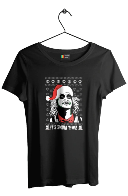 Футболка жіноча з принтом "Бітлджюс". Beetlejuice, ghost, tim burton, warner bros, бітлджюс, жах, комедія, привид, тім бертон, фільм. 2070702