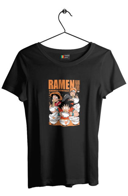 Women's t-shirt with prints Ramen. Anime, characters, food, goku, luffy, manga, naruto, ramen. 2070702