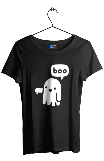 Футболка жіноча з принтом "BOO (мова програмування)". Айті, мова програмування, програма, програміст, технічне завдання, ти ж програміст, транслятор boo, тривимірні програми, фрілансер. 2070702