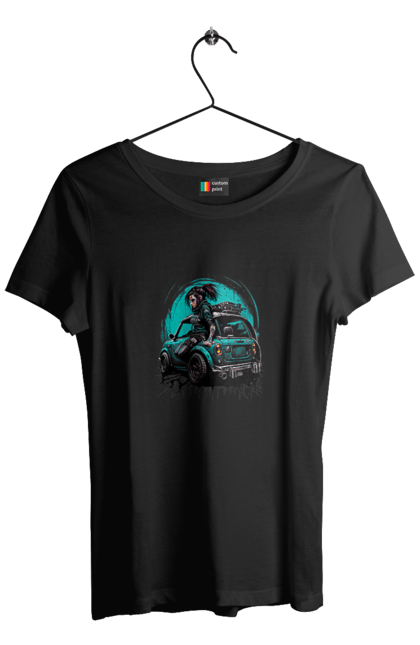 Футболка жіноча з принтом "Кіберпанк дівчина". Арт, графіка, дівчата, ігри, кіберпанк, малюнок. 2070702