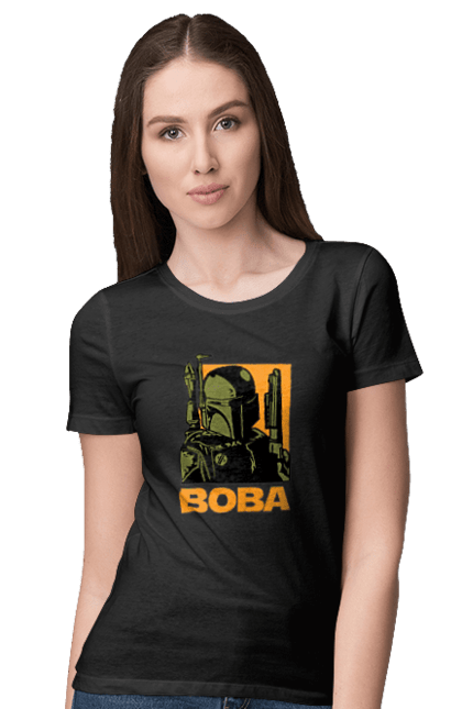 Футболка жіноча з принтом "Боба Фетт". Boba fett, боба фетт, зоряні війни, клон, мисливець за головами. 2070702