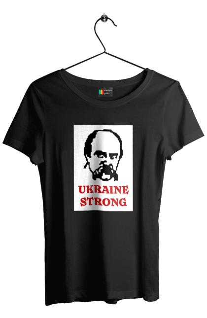 Футболка жіноча з принтом "Тарас Шевченко". Бавовна, бавовнятко, війна, герб, доброго вечора, зсу, прапор україни, русский военный корабль, тарас шевченко, україна. 2070702