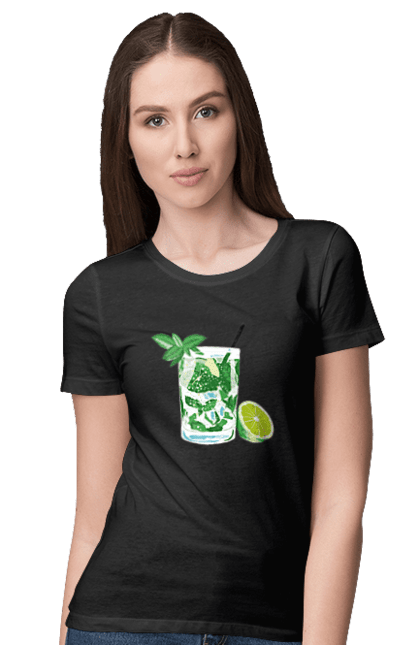 Футболка жіноча з принтом "Напій Мохіто І Лимон". Лимон, мохіто, напій. 2070702