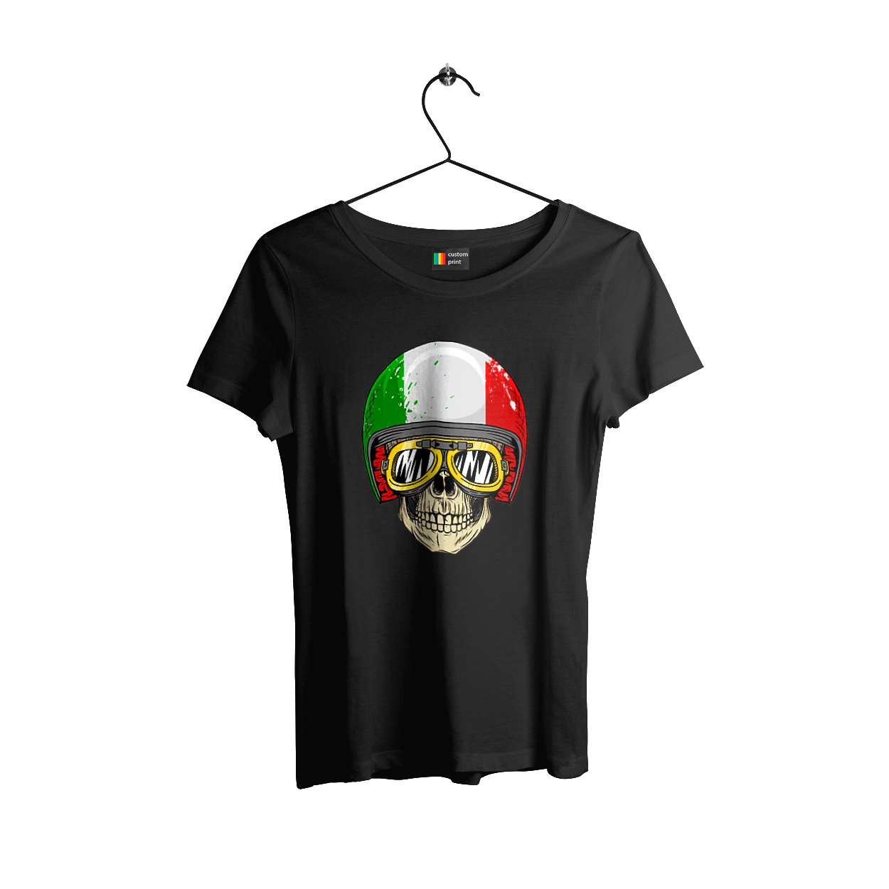 Skull in a motorcycle helmet