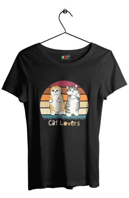 Women's t-shirt with prints Cat Lovers. Animal, animal lover, cat, cat lover, cat lover gift, cat lovers, cats, cute, kitten. 2070702