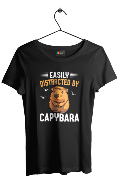 Women's t-shirt with prints Capybara. Animal, capybara, rodent. 2070702