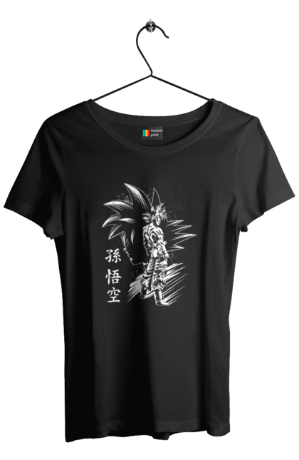 Women's t-shirt with prints Dragon Ball Son Goku. Anime, dragon ball, goku, manga, son goku, tv series. 2070702