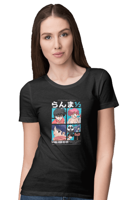 Women's t-shirt with prints Ranma 1/2. Action movie, anime, comedy, manga, mystic, ranma, romance, shampoo. 2070702