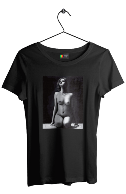 Футболка жіноча з принтом "Краса тіла". Вигини жіночого тіла, грація тіла, груди, жіноче тіло, жіночі груди, краса тіла. 2070702