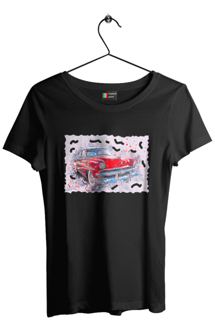 Women`s t-shirt with prints Car gas. Car, car gas, gas, road, victory, wheel. 2070702