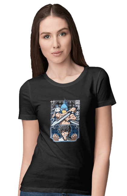 Women's t-shirt with prints Shangri La Frontier. Anime, emul, manga, rabbit, shangri la frontier, shangri-la frontier, shonen. 2070702