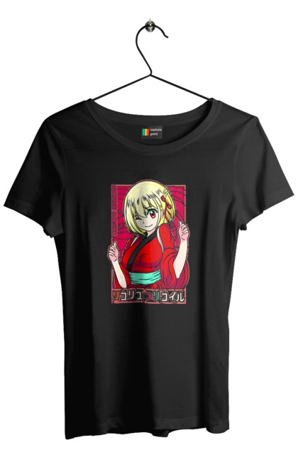 Women`s t-shirt with prints Lycoris Recoil Chisato Nishikigi. Agent, anime, chisato nishikigi, lycoris recoil, manga. 2070702