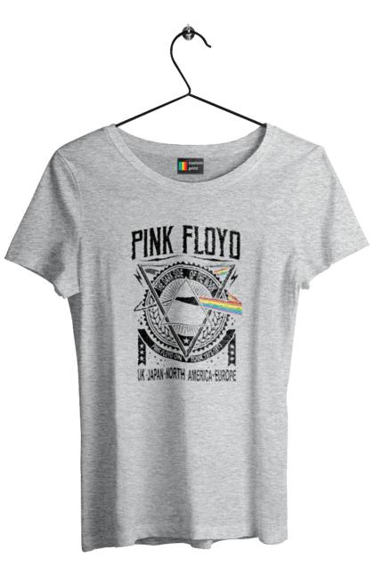 Футболка женская с принтом Pink Floyd. Pink floyd, альбом, музыка, пинк флойд, рок, рок-группа. 2070702