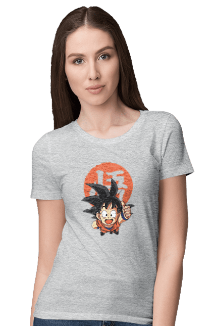 Футболка жіноча з принтом "Перли дракона Сон Гоку". Dragon ball, manga, son goku, аніме, гоку, манга, перли дракона, сон гоку. 2070702