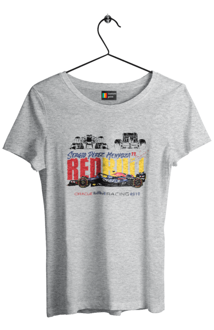 Футболка женская с принтом Red Bull Racing RB19. Red bull, авто, автомобиль, болид, гонка, машина, ред булл, редбулл, спорт, формула-1. 2070702