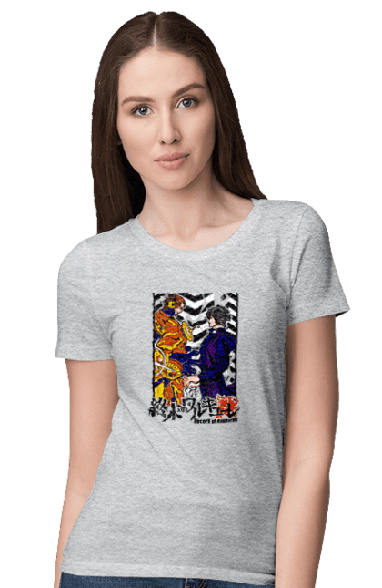 Women's t-shirt with prints Record of Ragnarok Nikola Tesla VS Beelzebub. Anime, beelzebub, comics, manga, netflix, nikola tesla, record of ragnarok. 2070702